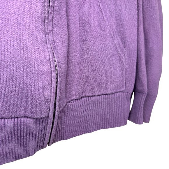 TNA (Aritzia) | Full-zip Cotton Knit Sweater | S | Purple | Athleisure | Casual - Picture 8 of 15